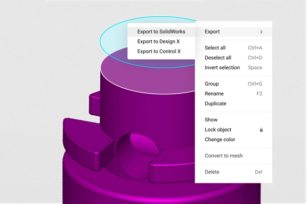 Scan to cad export