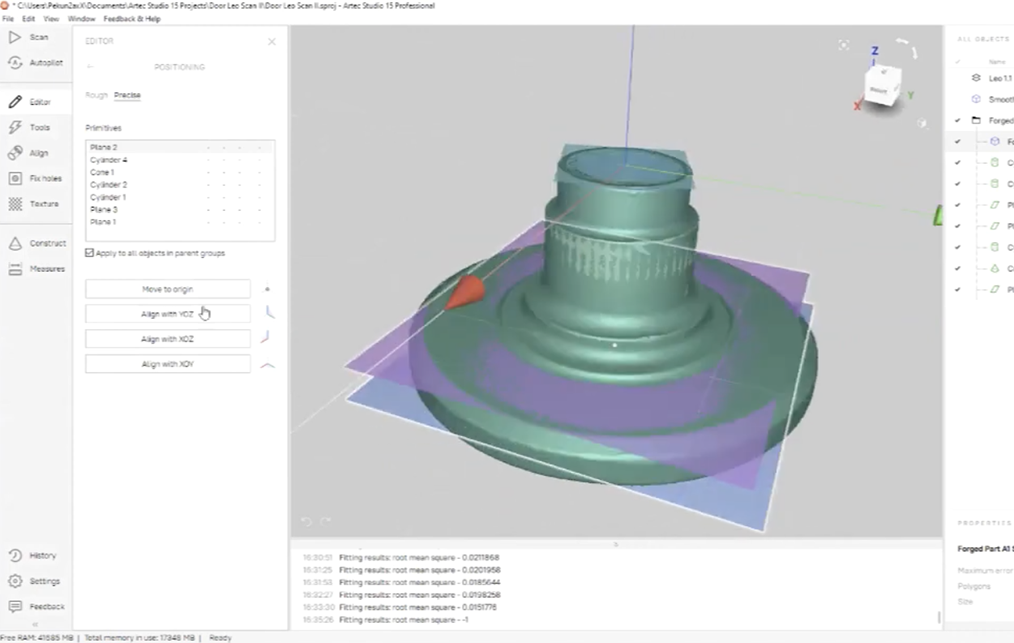 Artec Studio CAD features