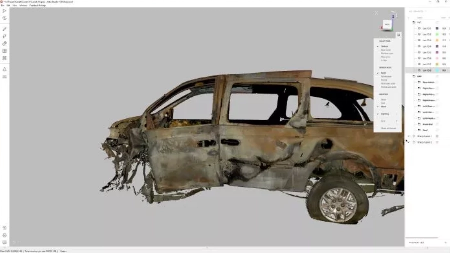 Artec Studio car forensics