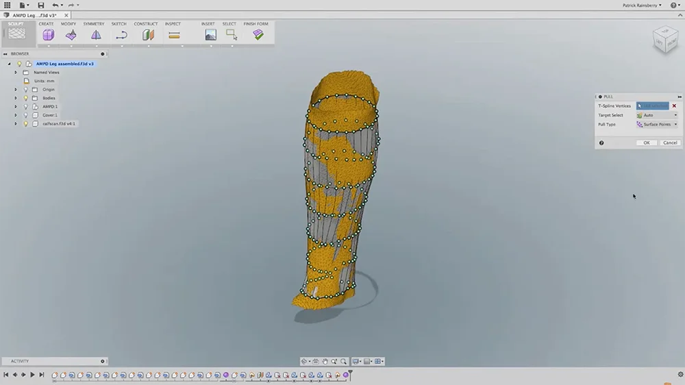 Fusion 360 imported 3d scan data