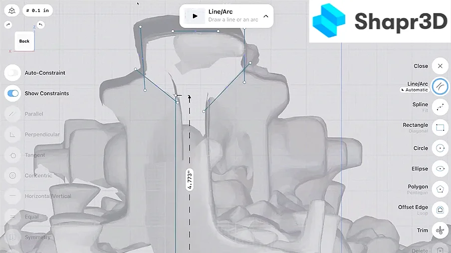 Shapr using arc/lines