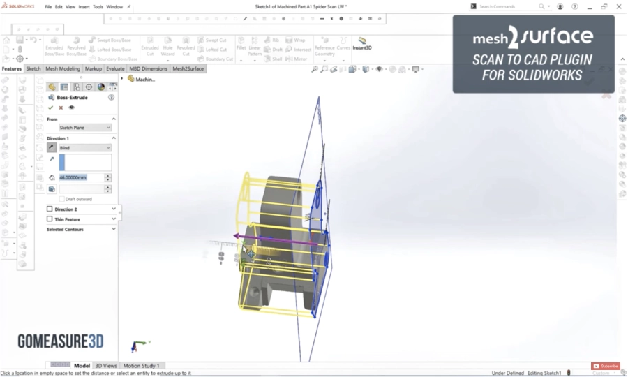 Mesh2Surface extrude and revolve