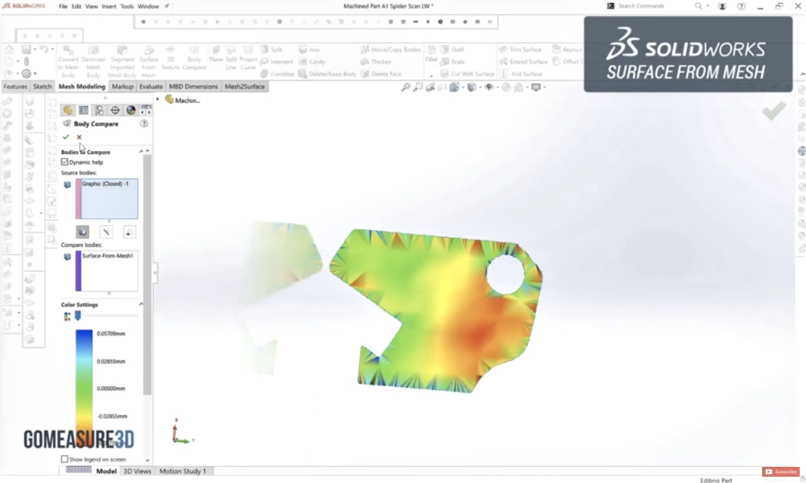 Surface from mesh deviation