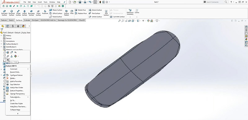 convert surface into solid